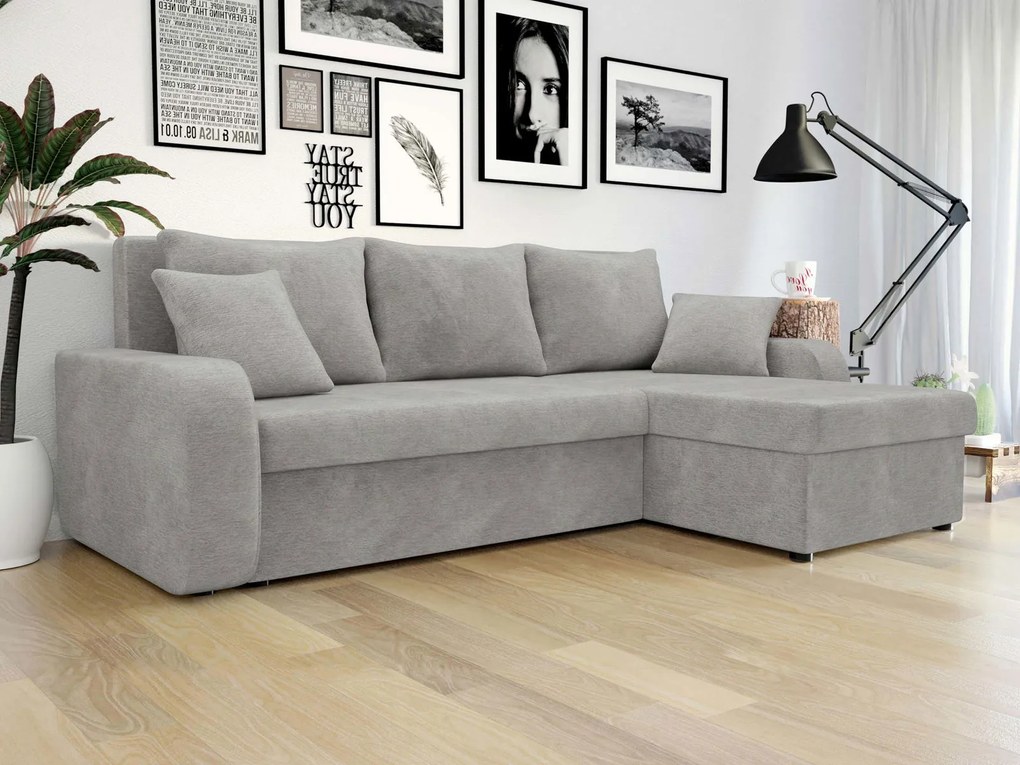 Ъглов диван Kris-Сива светлина