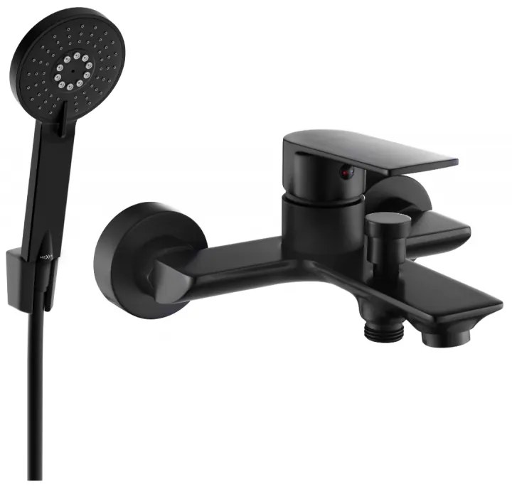Mexen Alexa R40 смесител за вана с комплект за душ, черен - 7123R40-70