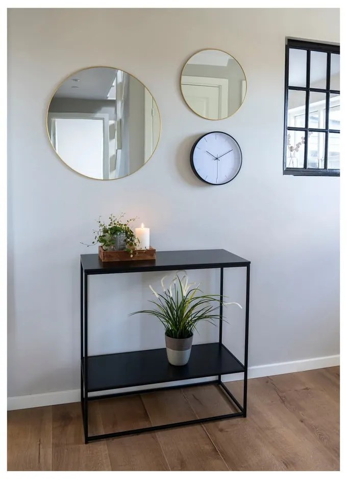 Черна конзолна маса с черен плот 80x36 cm Vita - House Nordic