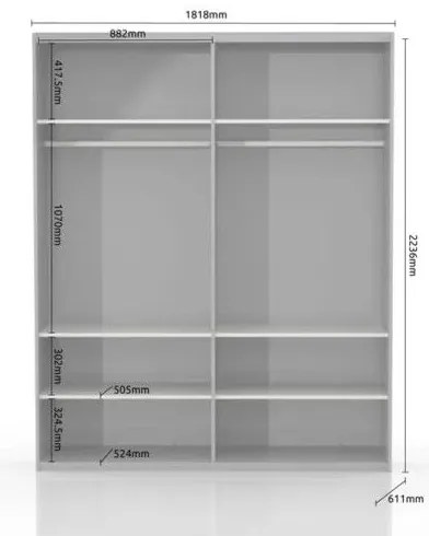 Гардероб с плъзгаща се врата Giallo 180 с огледало