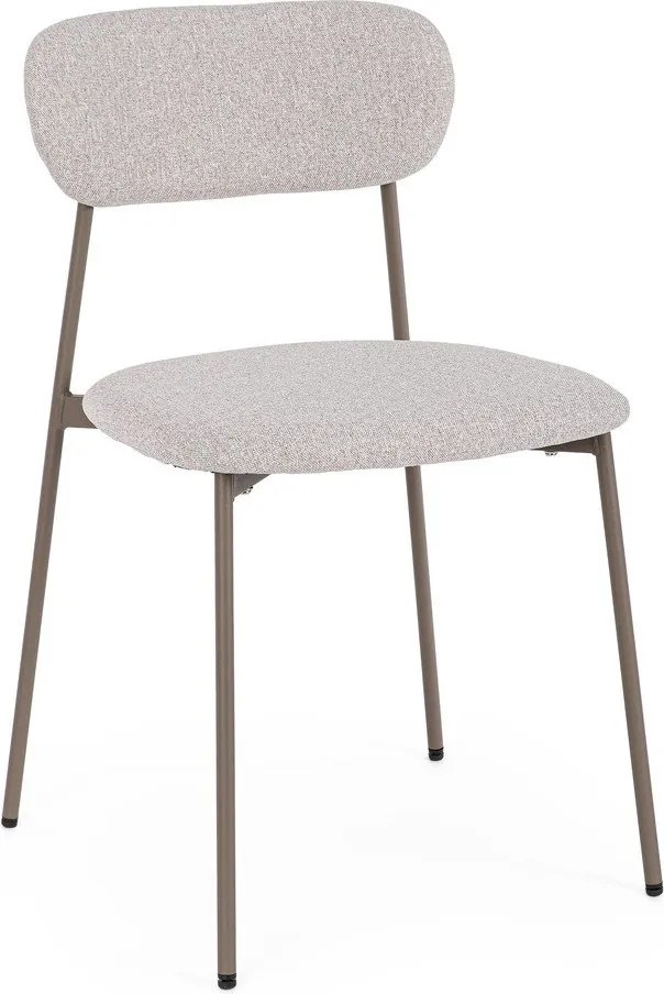 Светлокафяв тапициран трапезен стол Inka – Yes Everyday