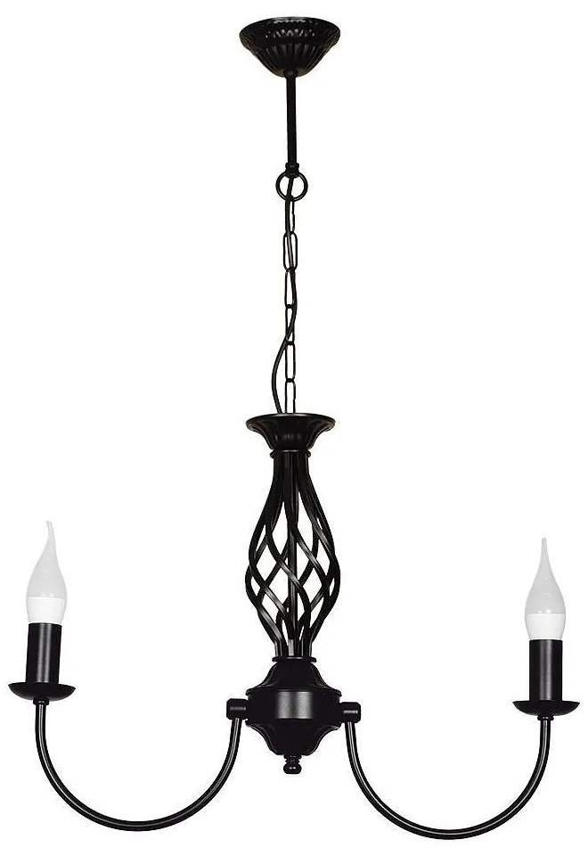 Полилей КОМО, черен, 2xE14