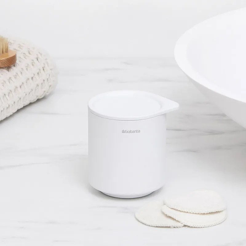 Кутия за аксесоари за баня Brabantia MindSet Mineral 1005687, Противоплъзгаща основа, Минерално покритие, Бял