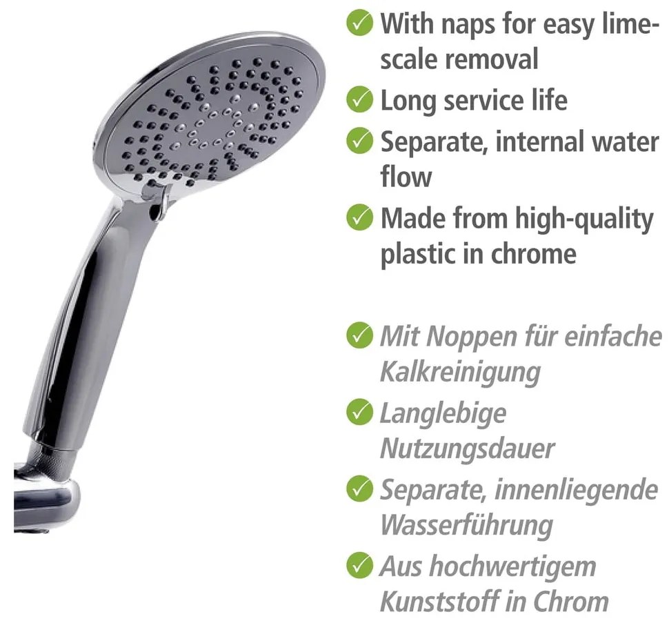 Душ комплект от неръждаема стомана в блестящо сребро 66 cm Young - Wenko
