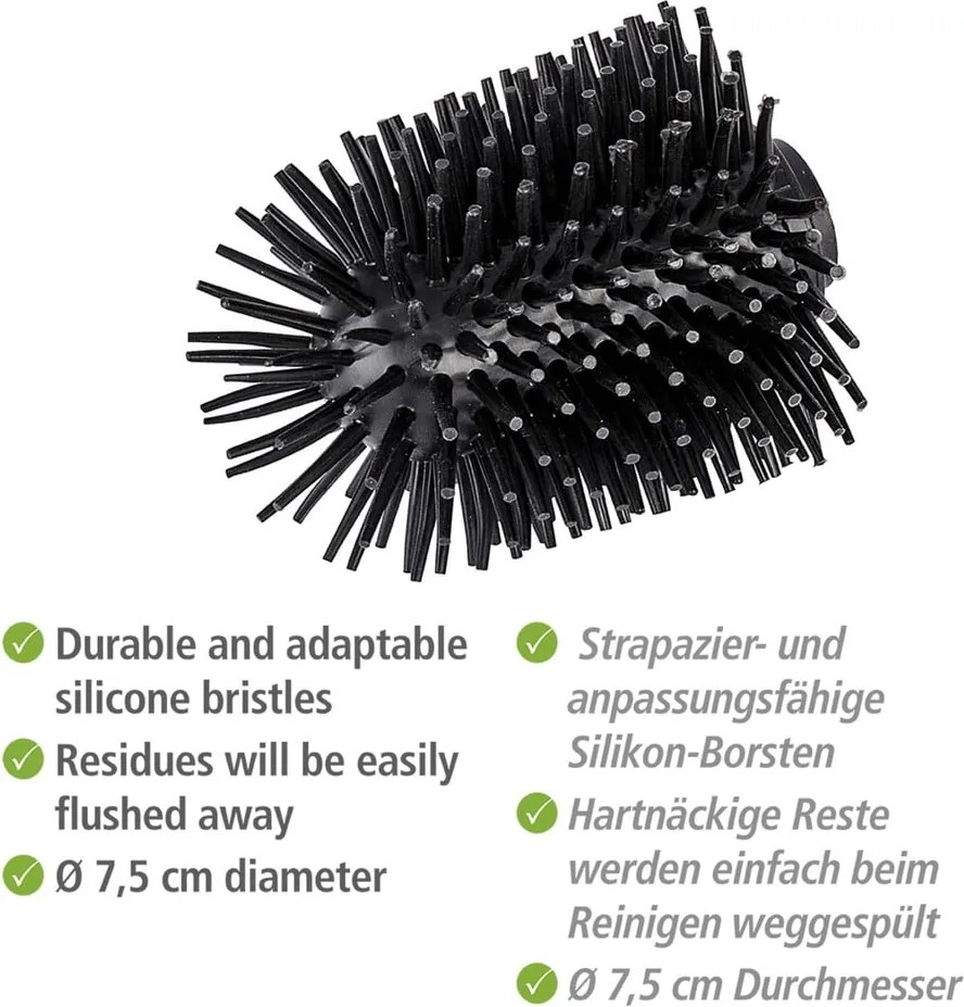 Сменяема силиконова четка за тоалетна, ø 7,5 cm - Wenko
