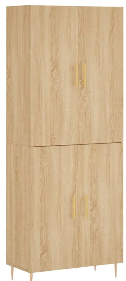 3195670 vidaXL Висок шкаф, дъб сонома, 69,5x34x180 см, инженерно дърво