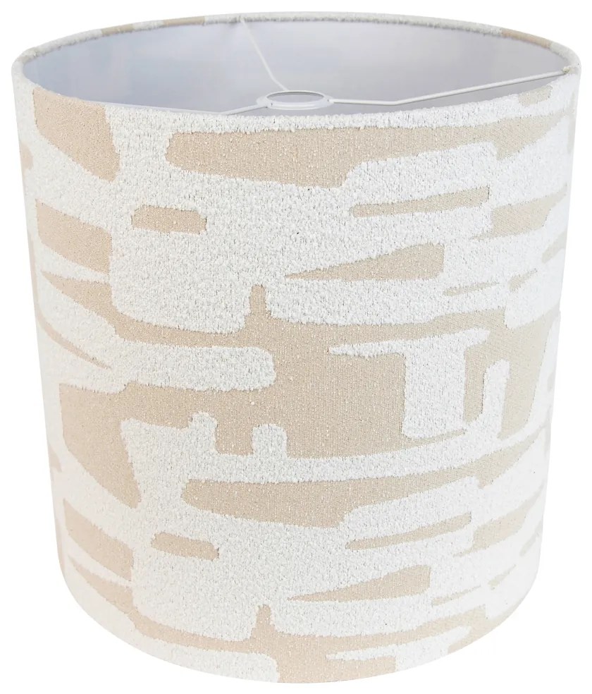 Текстилен абажур бял с бежови райета 40/40/40