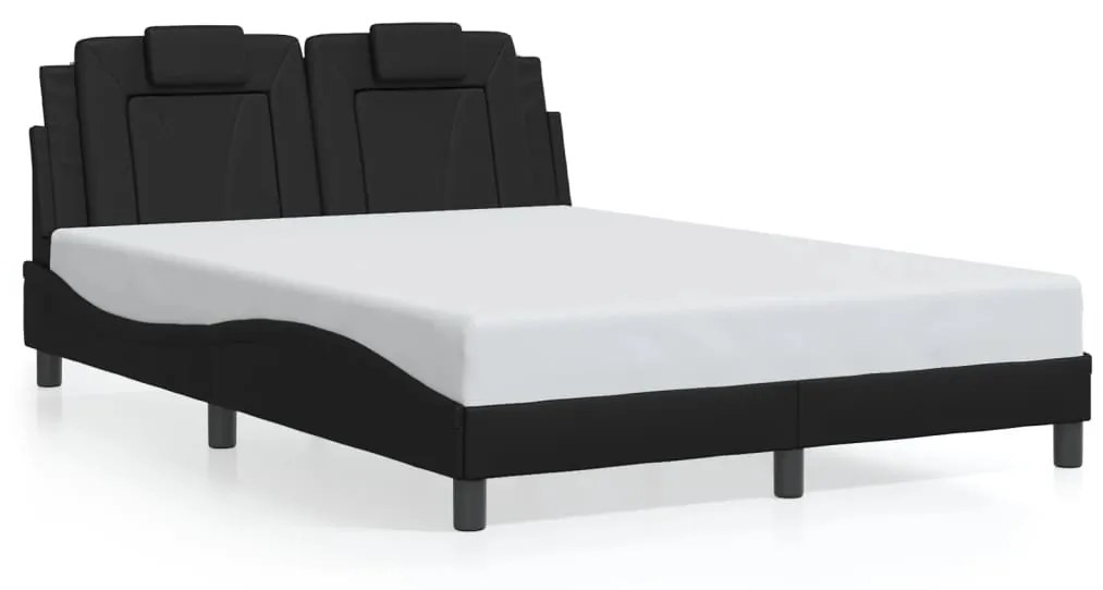 3208082 vidaXL Рамка за легло Viana без матрак, черна, 120x200 см, изкуствена кожа