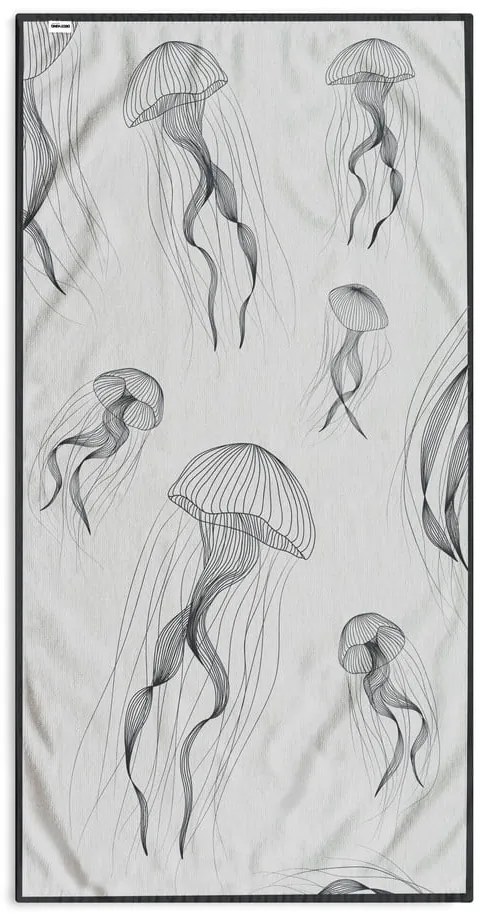 Черно-бяла плажна кърпа 90x180 cm Jellyfish - DecoKing