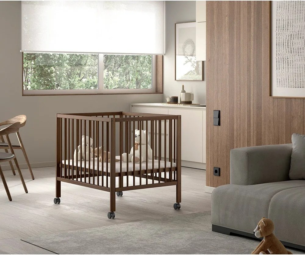 Кафява кошара за игра от масивен бук 95x75 cm Dino – Vipack