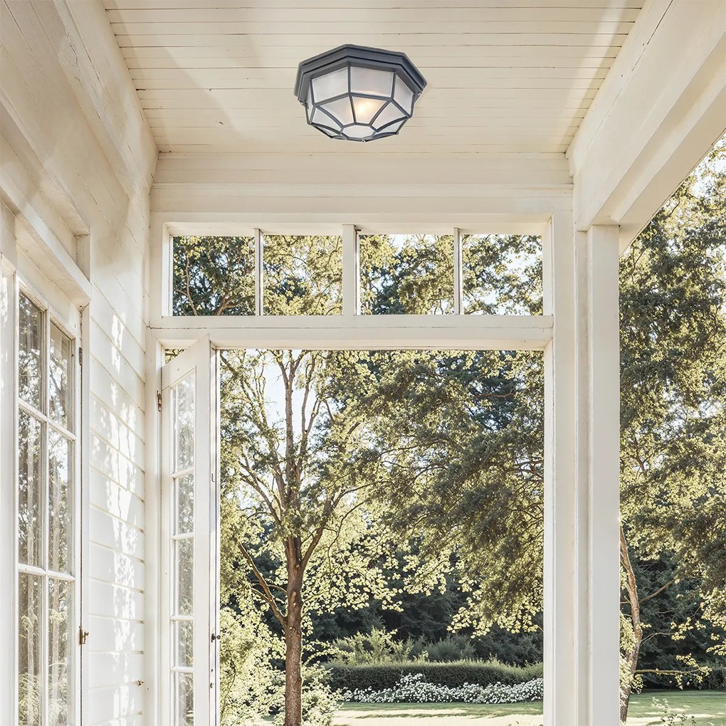 Рустикална таванна лампа тъмно сива 26.5 IP44 - Bri