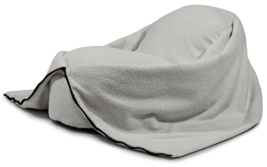 Светлосив детски пуф от букле Cocoon 80 – SLOWDOWN