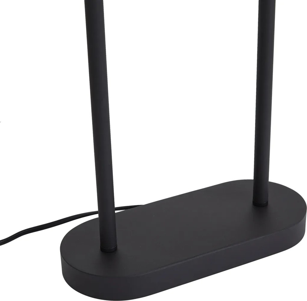 Настолна лампа черна с черен овален абажур 35 см - Thijmen