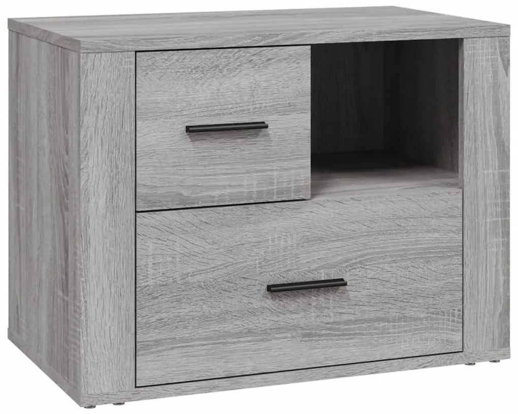 816742 vidaXL Нощно шкафче, сив сонома, инженерно дърво 60x36x45 см
