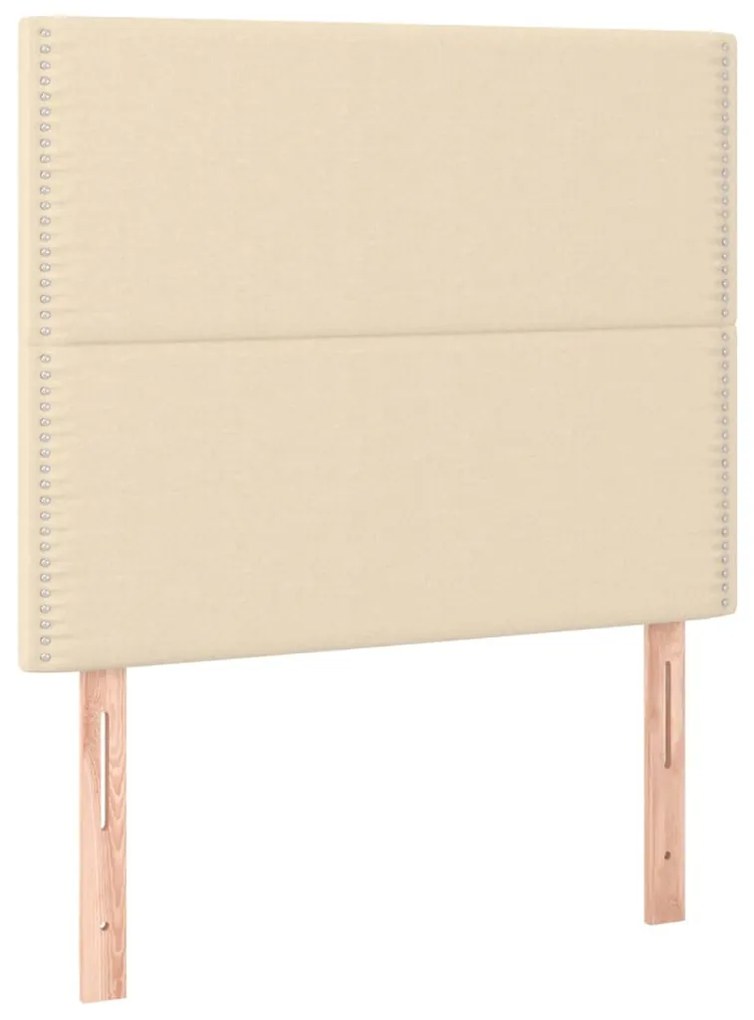 3116187 vidaXL Табла за легло, кремава, 100x5x118/128 см, плат