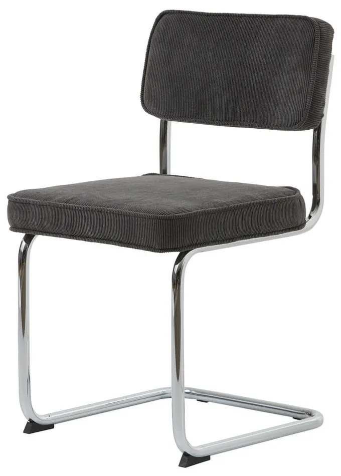 Сив велурен трапезен стол Rupert – Unique Furniture