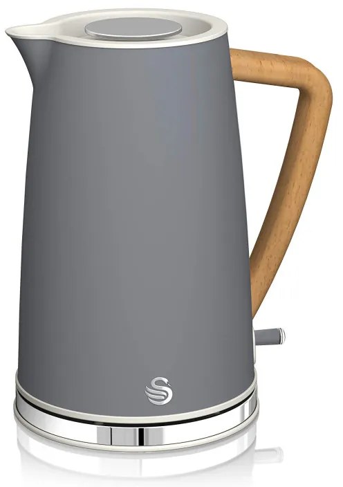 Разопакован: Електрическа кана Swan SK14610GRYN, 3000W, 1.7L, Неръждаема стомана, Миещ се филтър, Сив
