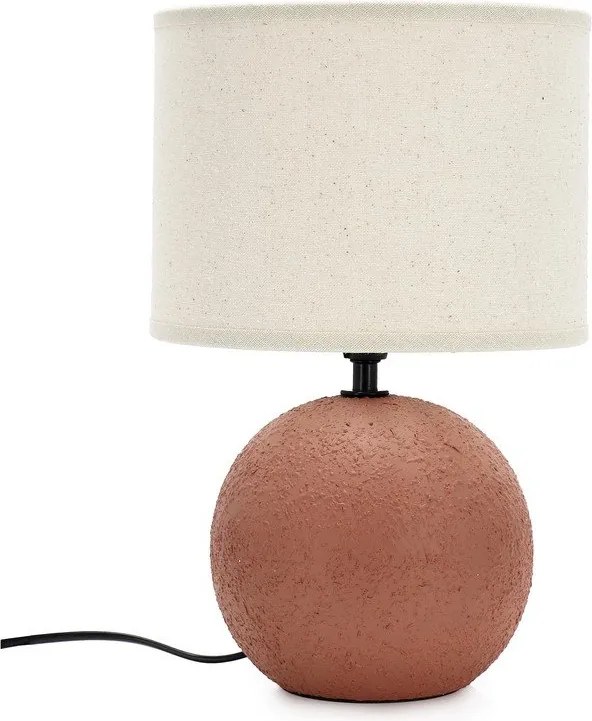 Теракотена керамична настолна лампа с текстилен абажур (височина 32 cm) Irvin – Yes Everyday