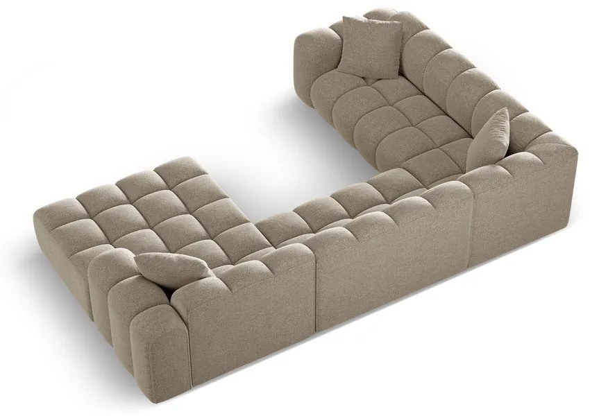 Светлокафяв шенилов ъглов диван (ляв ъгъл/U форма) Treno – Cosmopolitan Design