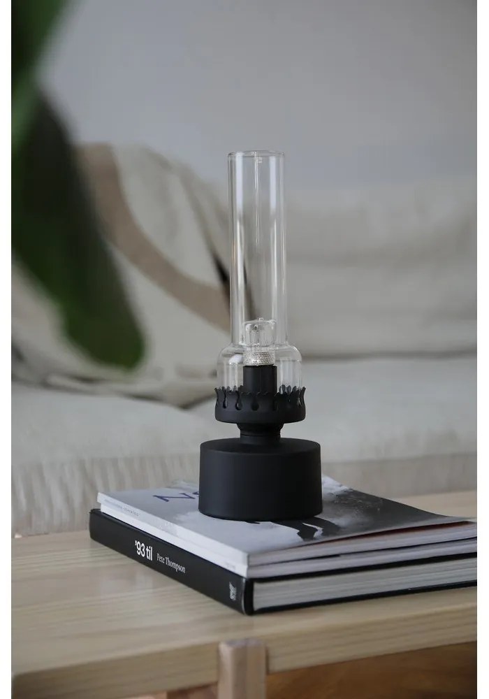 Черна настолна лампа със стъклен абажур (височина 31 cm) Kandella – Markslöjd