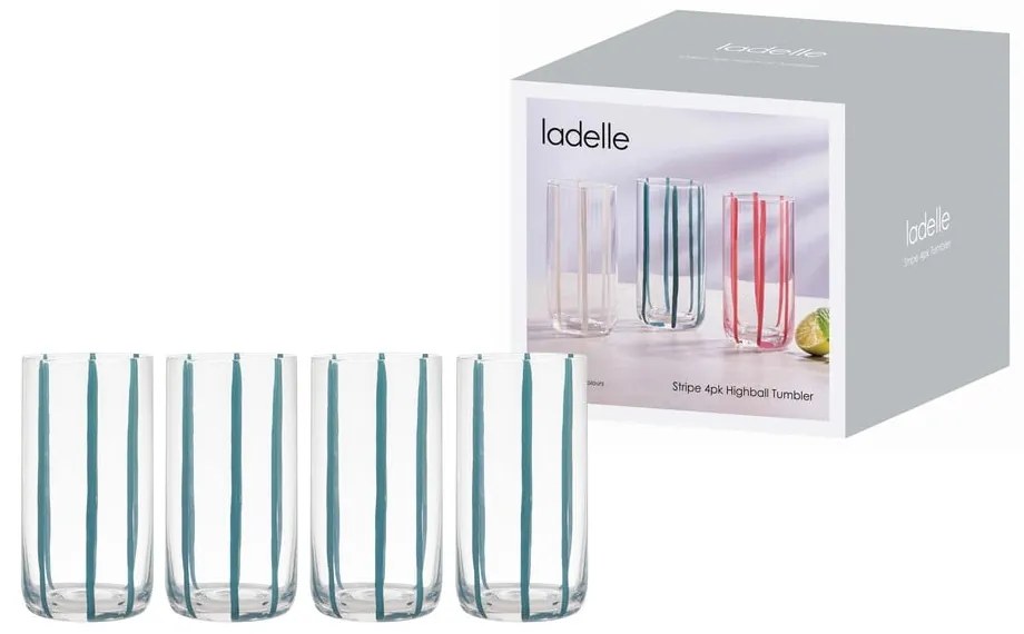 Стъклени чаши в комплект от 4 бр. 450 ml Stripe – Ladelle