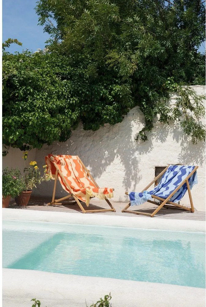 Синя памучна плажна кърпа 100x160 cm Nugo – noo.ma