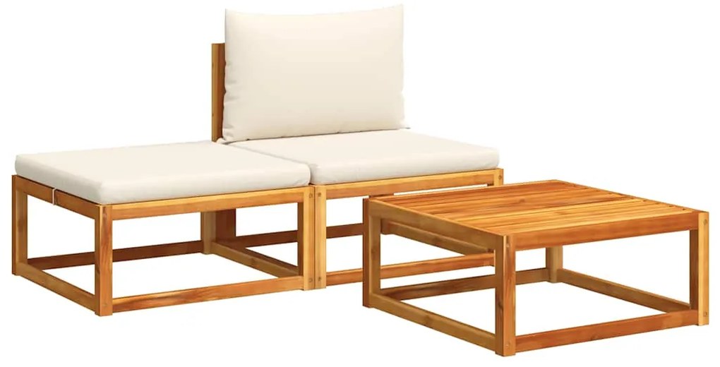 4008170 vidaXL Градински комплект от 3 дивана с възглавници, дърво, акация и ратан