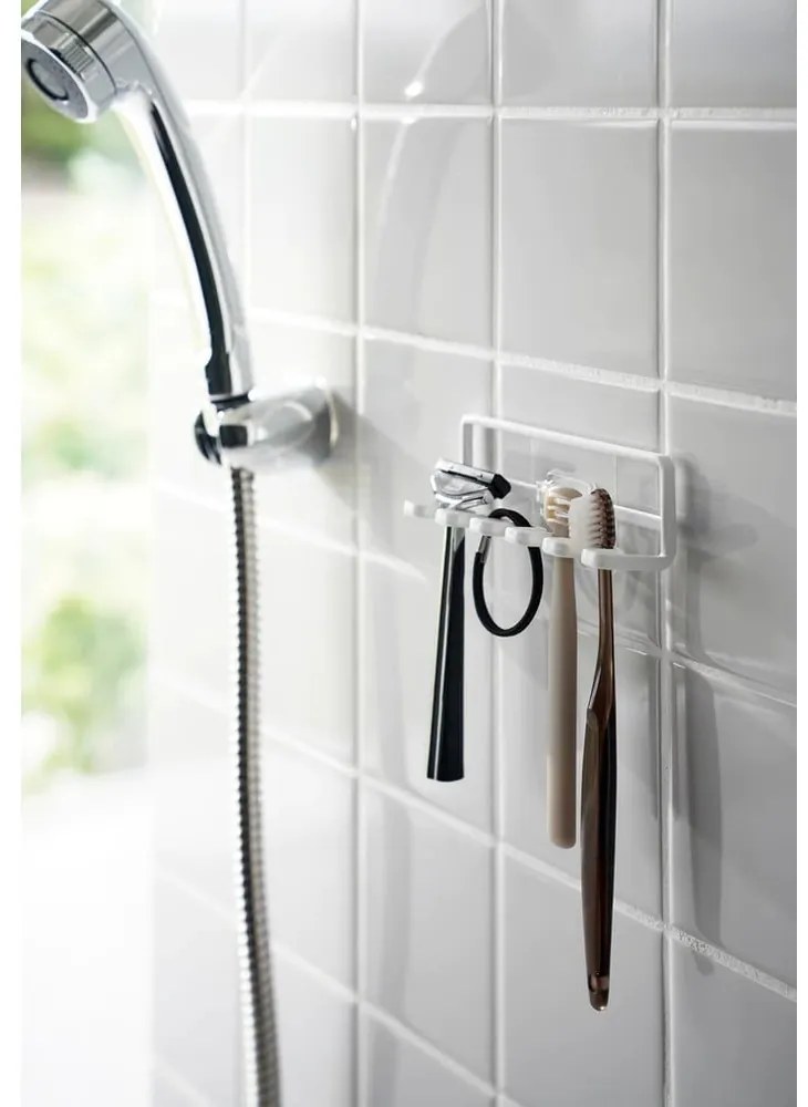 Бял самозалепващ метален държач за четки за зъби Film Hook – YAMAZAKI