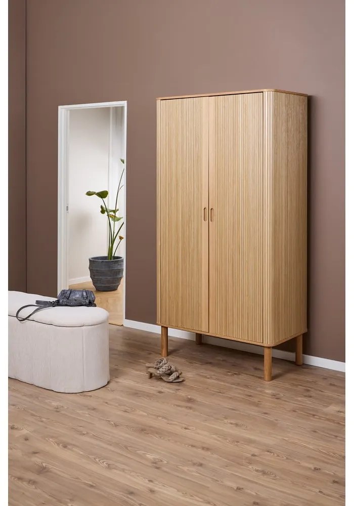 Гардероб от дъбов декор в естествен цвят 100x200x55 cm Langley – Actona