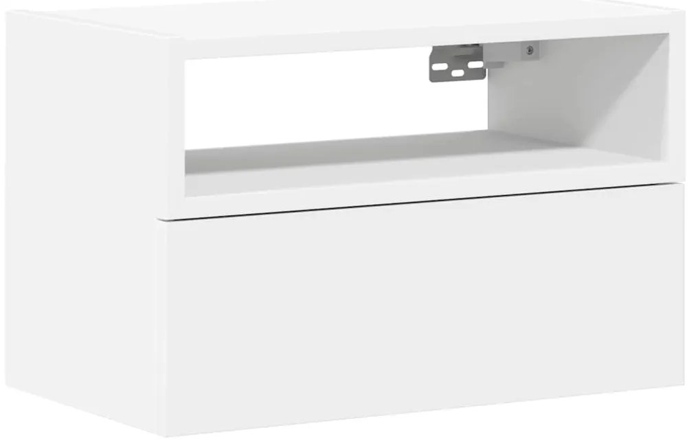 858596 vidaXL Стенно нощно шкафче в бяло 45x26x28,5 cm