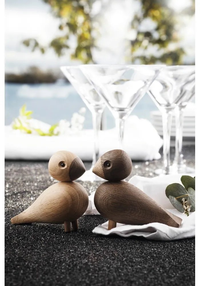 Комплект от 2 статуетки от масивна дъбова дървесина Lovebirds - Kay Bojesen Denmark