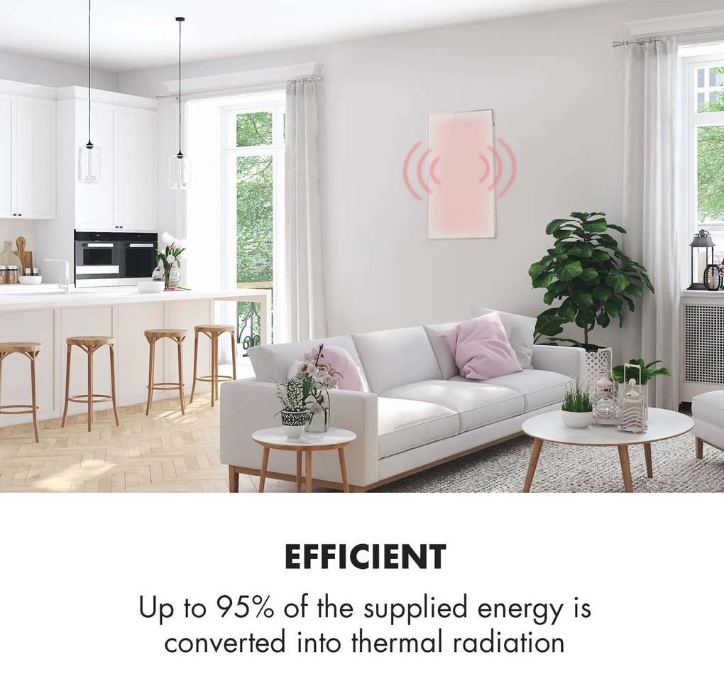 Klarstein Wonderwall 45, Инфрачервен отоплител, 50x90см, 450W, Седмичен таймер, IP24
