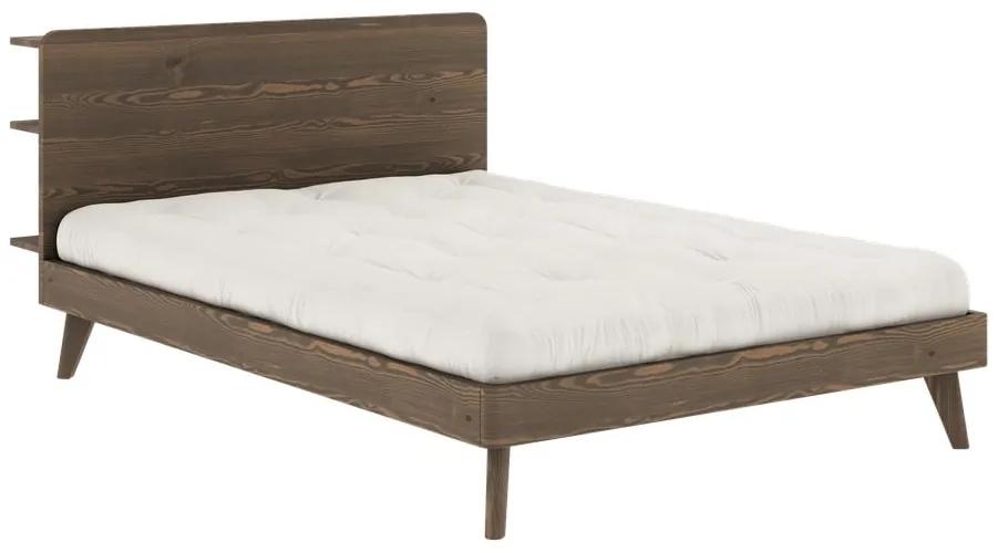 Кафяво борово двойно легло с решетка 180x200 cm Retreat - Karup Design