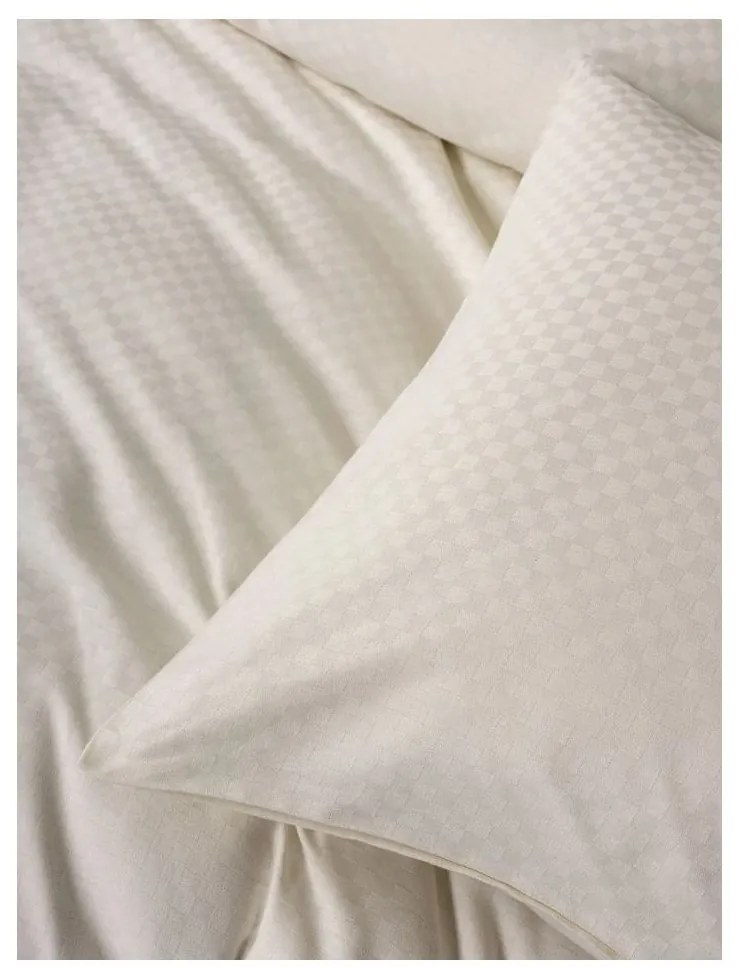 Бежово двойно удължено спално бельо от памук Renforcé 240x220 cm Checkered – Mila Home Luxury