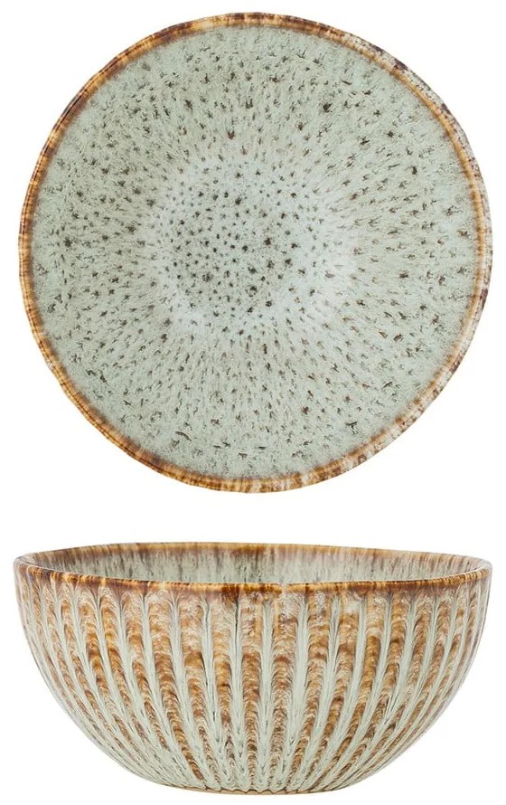 Синя/бежова глинена купичка за сервиране/за плодове 200 ml Fleur – Bloomingville