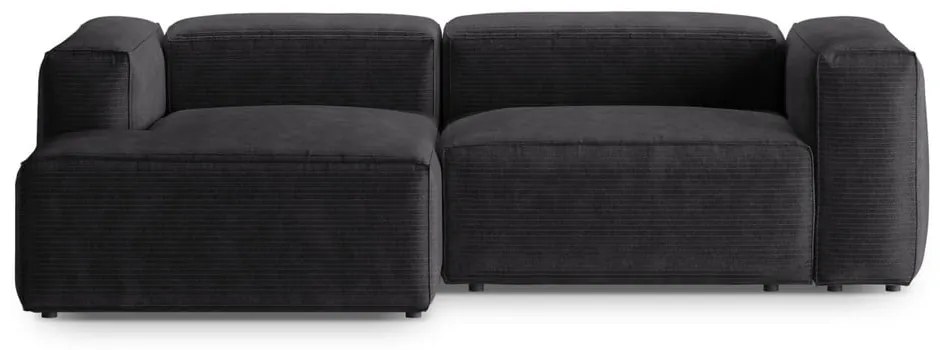 Тъмносив ъглов диван от рипсено кадифе (ляв ъгъл) Bergamo – Cosmopolitan Design