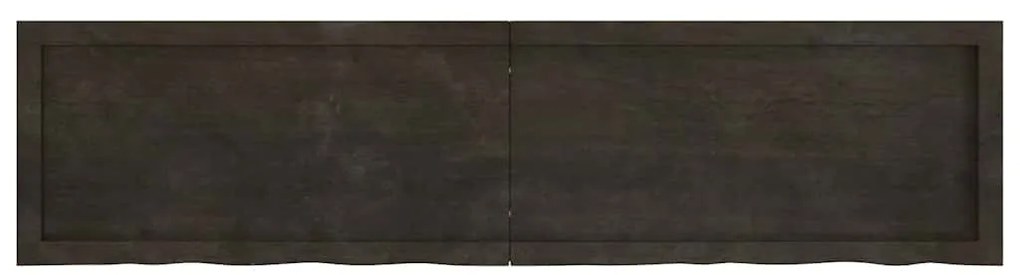 3156446 vidaXL Плот за маса тъмнокафяв 160x40x(2-4) см обработен масивен дъб