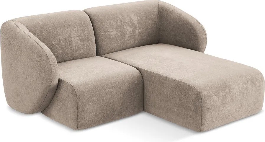 Светлокафяв шенилов ъглов диван (десен ъгъл) Lani – Makamii