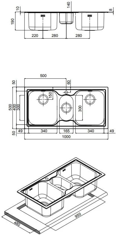 мивка Apell Venezia 8312