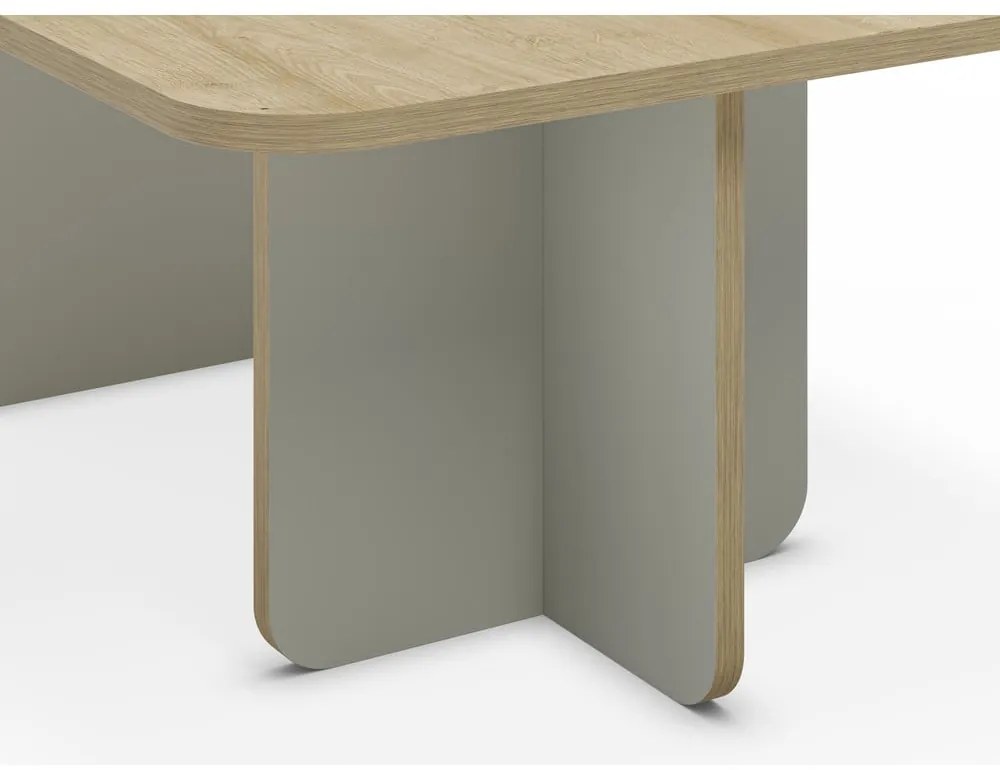 Светлозелена/естествена масичка за кафе с дъбов плот 56x100 cm Hillary – Marckeric