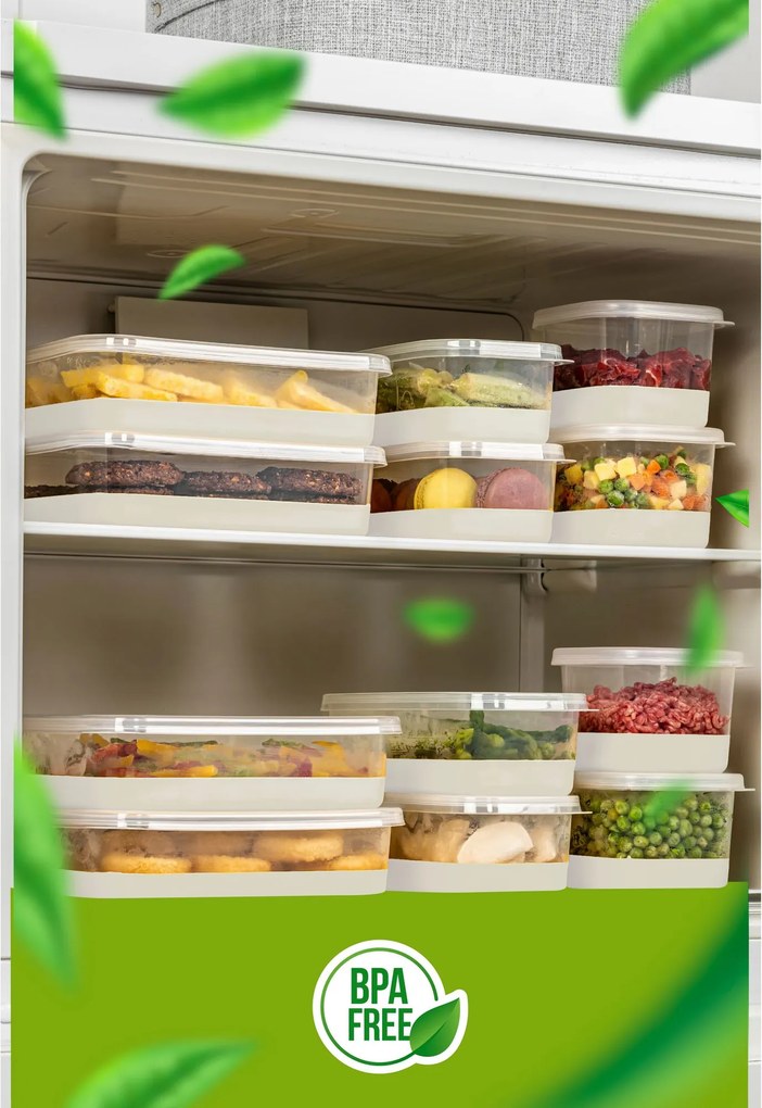 Комплект органайзери за хладилник (14 броя), цвят Сив