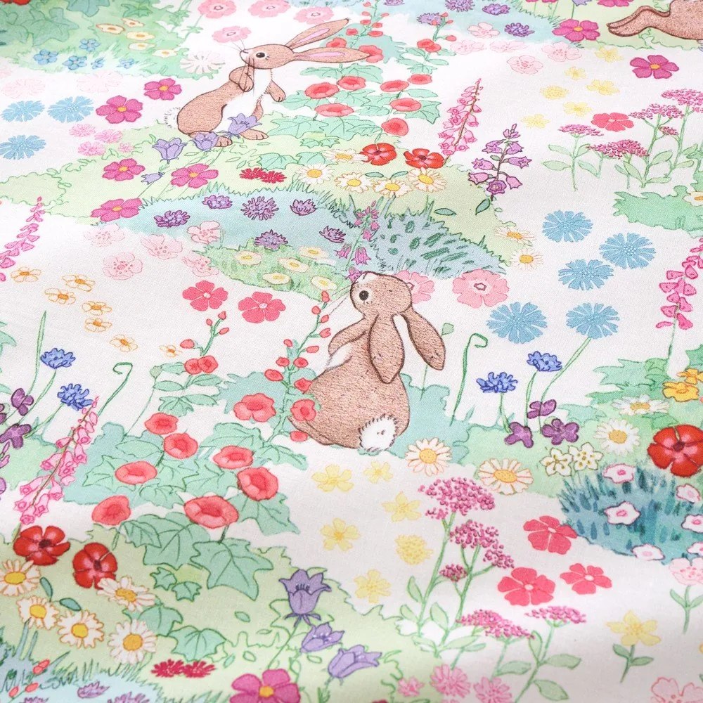 Единично памучно детско спално бельо 135x200 cm Meadow Bunnies – Belle &amp; Boo