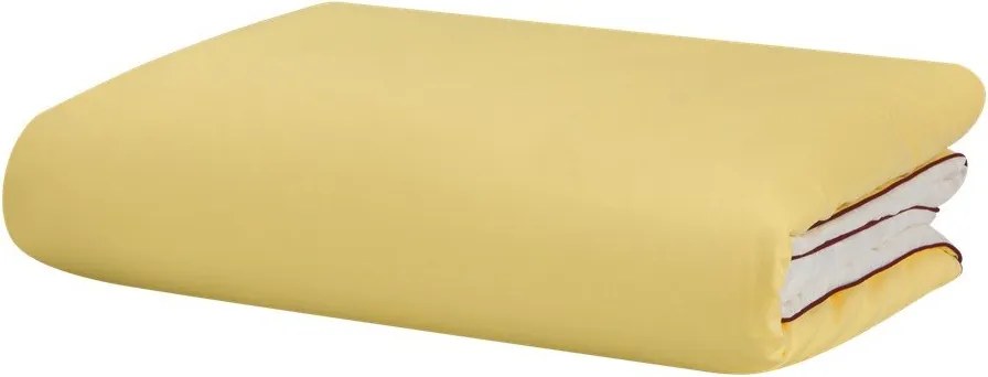 Жълт единичен чаршаф за завивка от памучен сатен 140x200 cm Oba – noo.ma