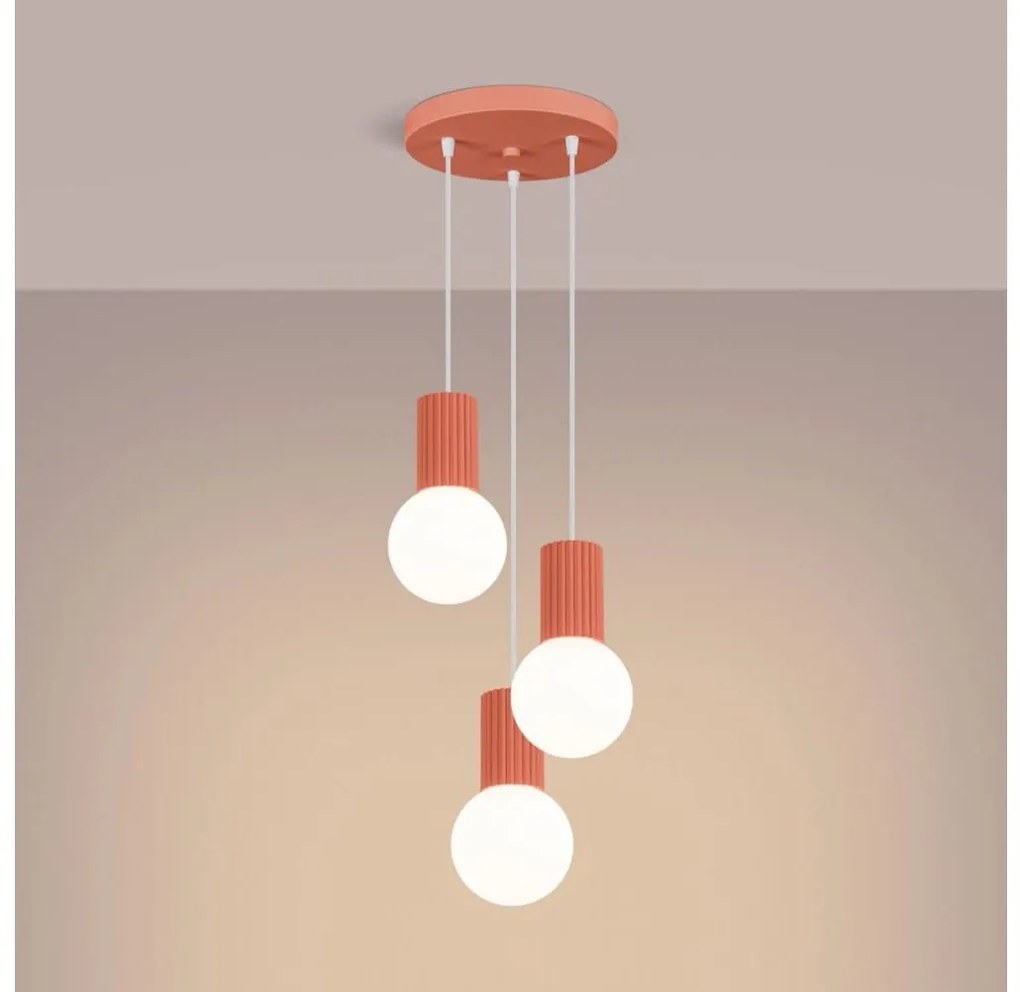 Sollux SL.1755 - Пендел HALO 3xG9/8W/230V Ø 25 см розов