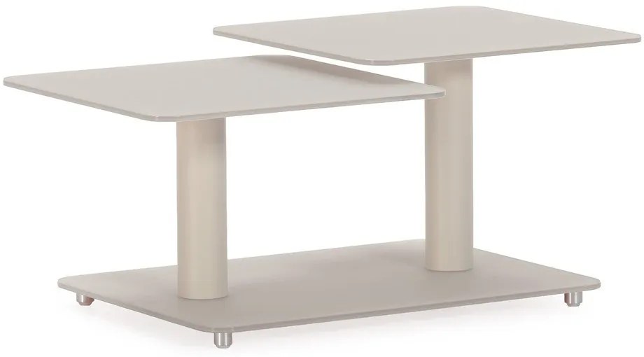 Кремава стъклена масичка за кафе 54x115 cm Elvi – Marckeric