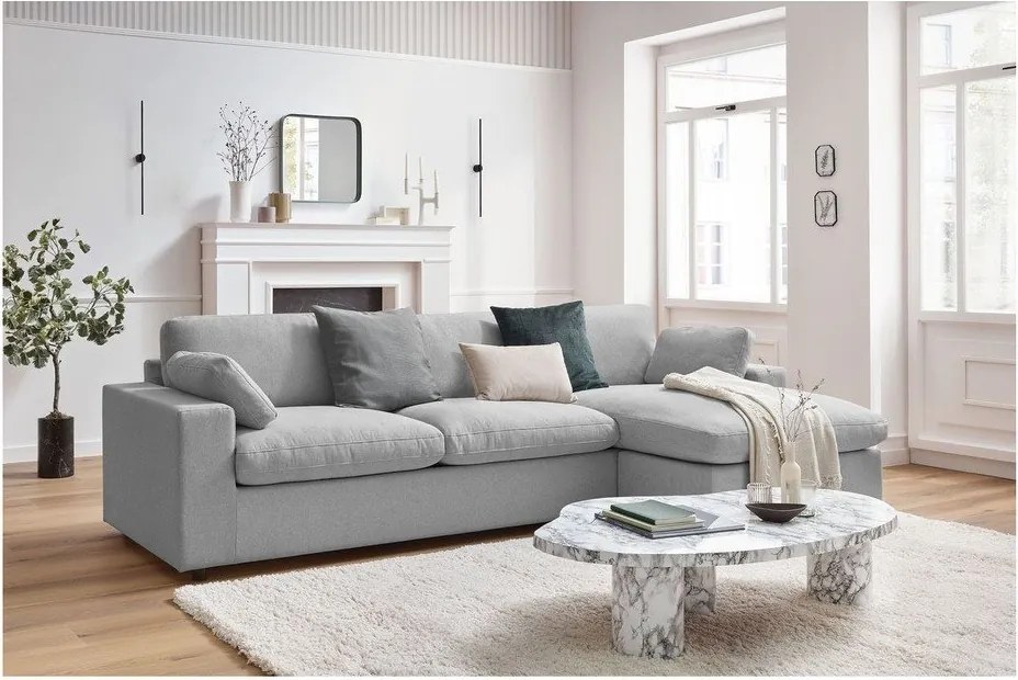 Светлосив ъглов диван Belair – Bobochic Paris