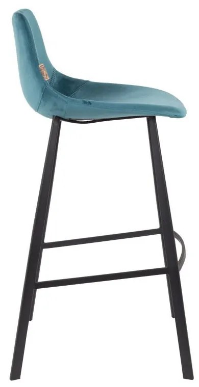 Комплект от 2 бар стола в бензиново синьо с кадифена тапицерия, височина 106 cm - Dutchbone