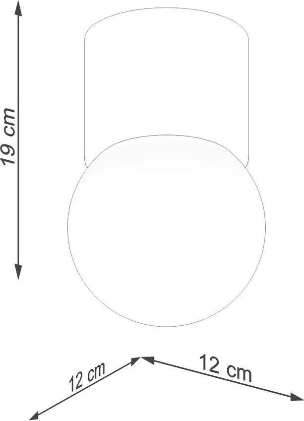Бяло/естественo осветително тяло за таван със стъклен абажур ø 12 cm Surtur – Sollux