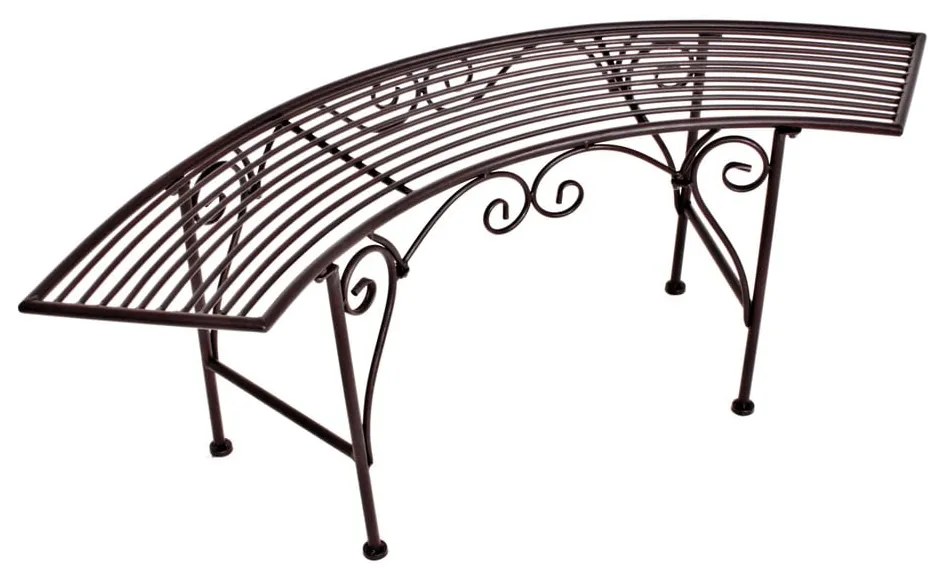 Черно-тъмнокафява метална градинска пейка Fuego – Garden Pleasure