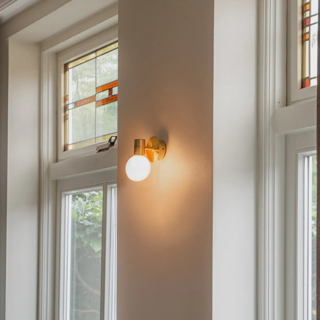 Смарт стенна лампа златиста IP44 вкл. WiFi G9 - Cederic Up
